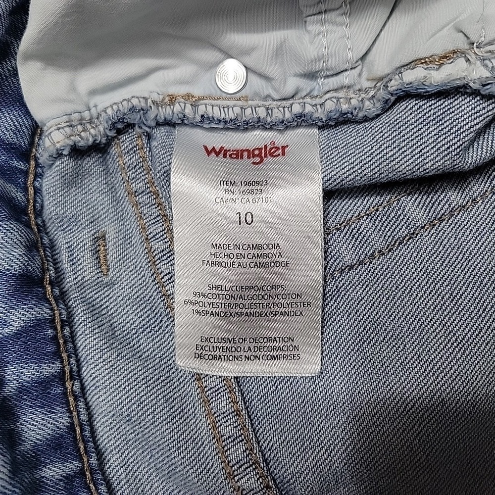 Wrangler Shorts Womens 10 Blue 1960923 High Rise Bermuda Denim Jean Cutoff - Picture 6 of 11